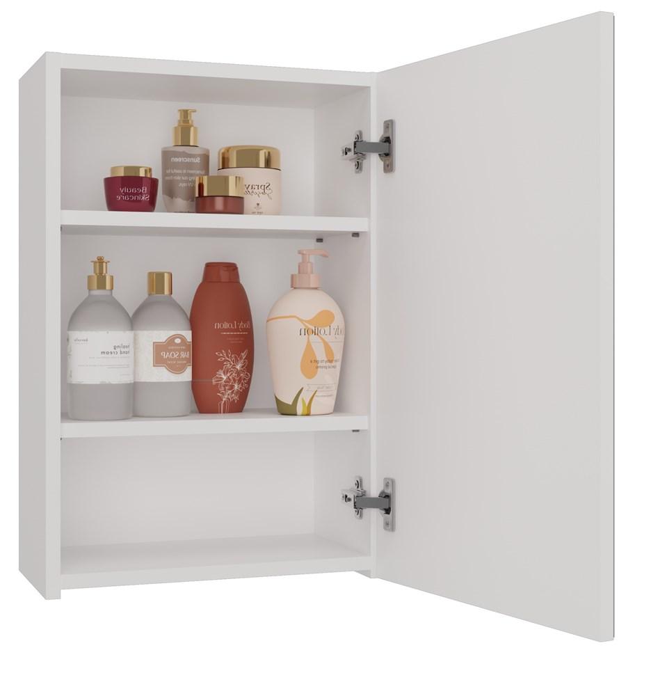Pola Bathroom Cabinet 1 Door Mirror White