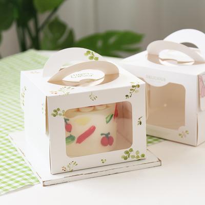 10pcs White Hand-held Cake Boxes 4 Inches and 5 Inches with Windows Suitable for Pastry Dessert Cheesecake Birthday Parties, and Outdoor Activities