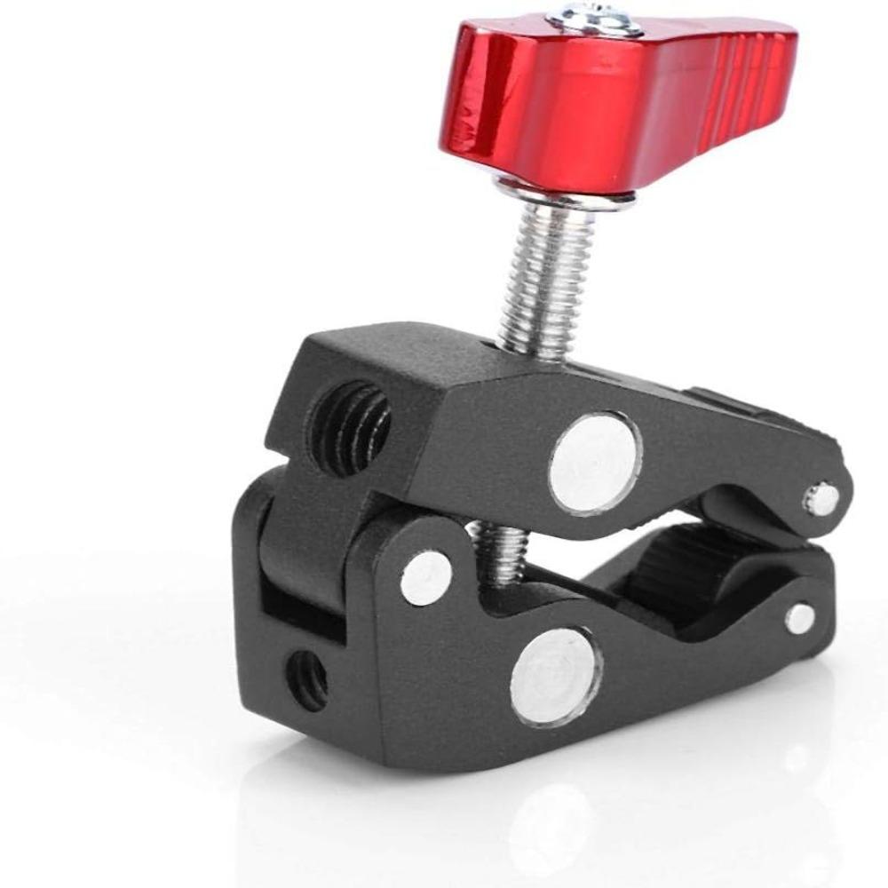 1pc 1/4" Thread Hole Photography Clamp 4kg Capacity Cross Bar Mount Desk Clamp Clip Crab Clamp Holder For Monitor Setup