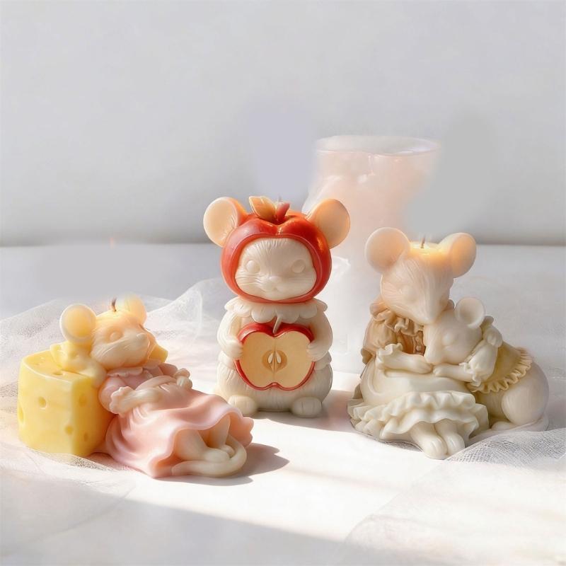 Stereoscopic Mouse Candle Making Silicone Mold Food Safe Easily Release Perfect For DIY Enthusiasts Gift Crafting