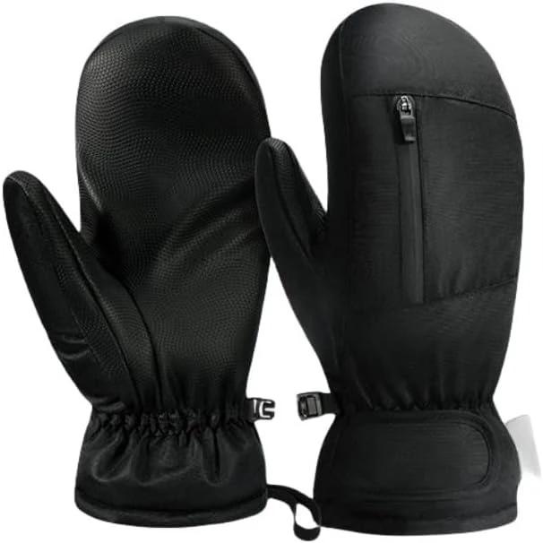 Professional Waterproof Ski Mittens Thermal Winter Snow Gloves for Adults Youth with Hand Warmer Pocket Windproof Cold Weather
