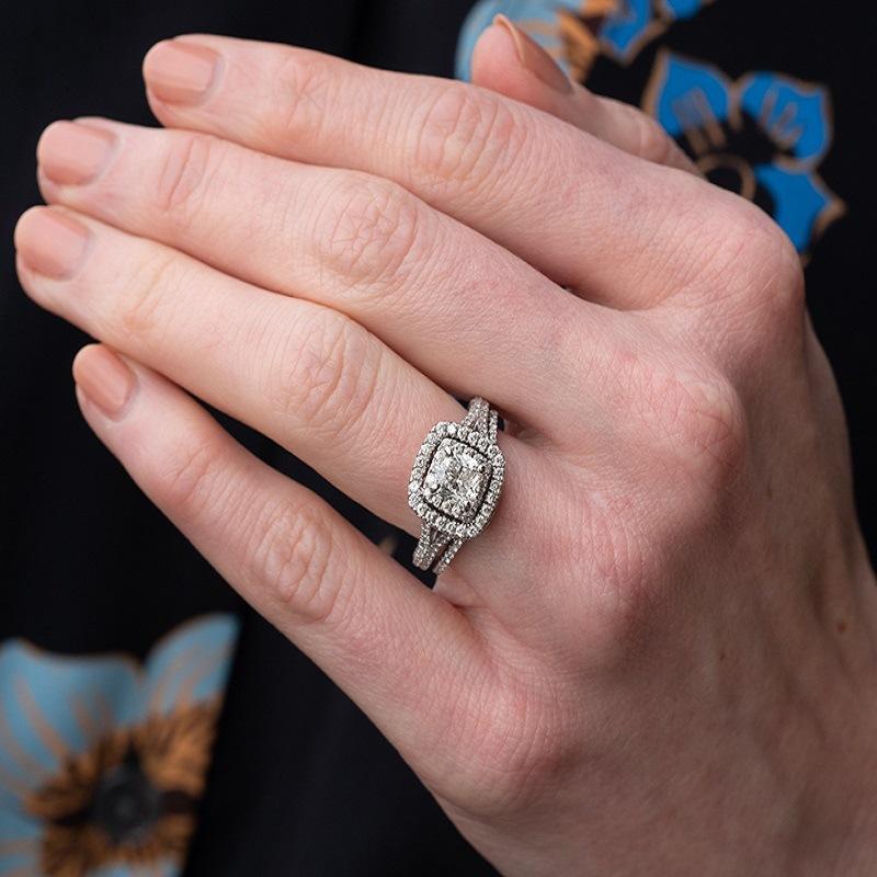 Three Sets Of Rings With Micro-Inlaid Diamonds, Eight Hearts And Eight Arrows Simulated Square Ring, Wedding Proposal Ring.