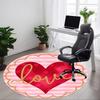 1pc Heart Love Chair Carpet for Office Non Slip, Machine Washable Rug for Office, Room Holiday Decor for Christmas, Birthday Polyester