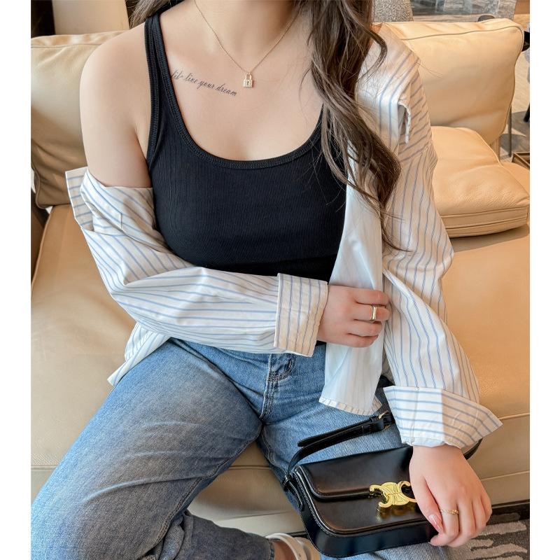 

Чистый хлопок большого размера слинг женская нижняя одежда горячая девушка тонкий сексуальный топ весна и лето белый трикотажный топ без рукавов для женщин 3XL