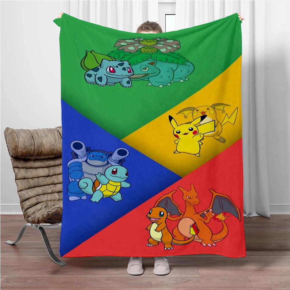 31 Style Pokemon Cartoon Cute Pikachu 3D Soft Flannel Blanket for Bed Bedroom Sofa Picnic,Throw Blankets for Kids Outdoors Gift
