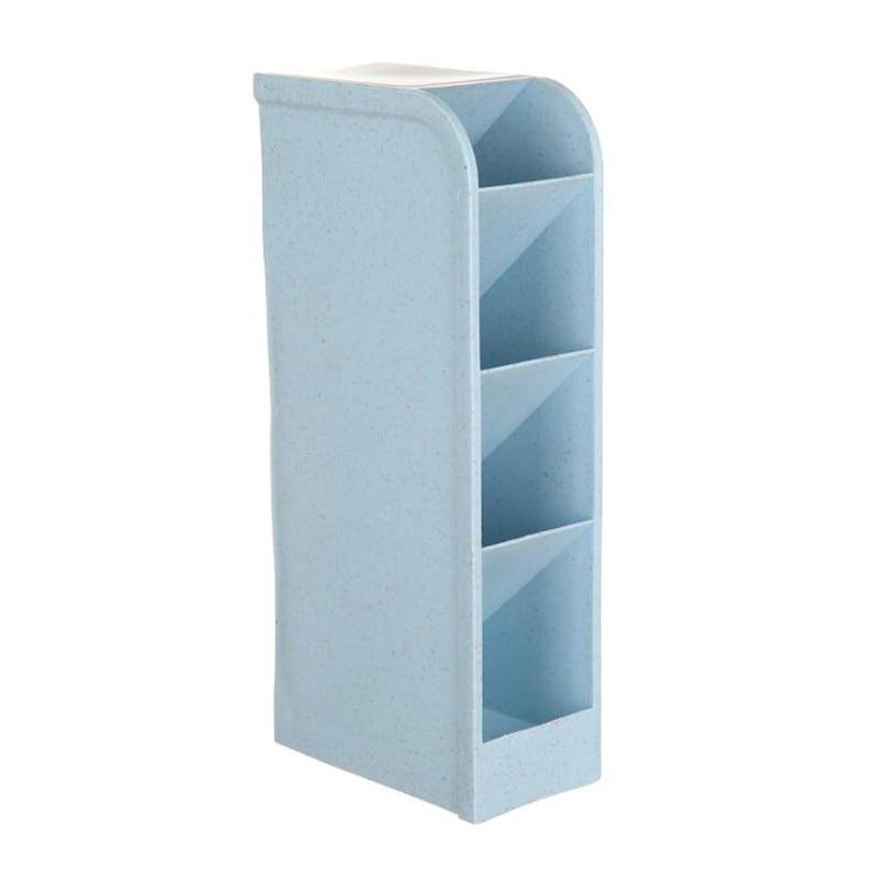 Office Shelves Wheat Straw Four Compartments Multifunctional Storage Box Kitchen Desk Pen Holder