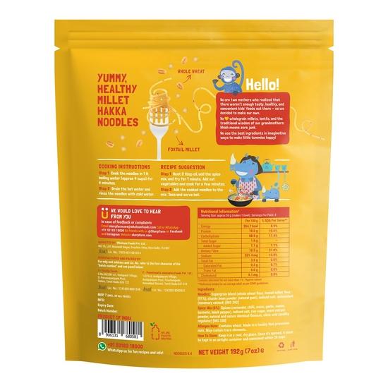Slurrp Farm No Maida Hakka Noodles Combo, Not Fried, No MSG, Classic, Mild and Curry Masala Millet Noodles, Pack of 3 X 192 g