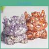 Natural Crystal Resin Animal Figurine With Stone Decor For Home Office Gift