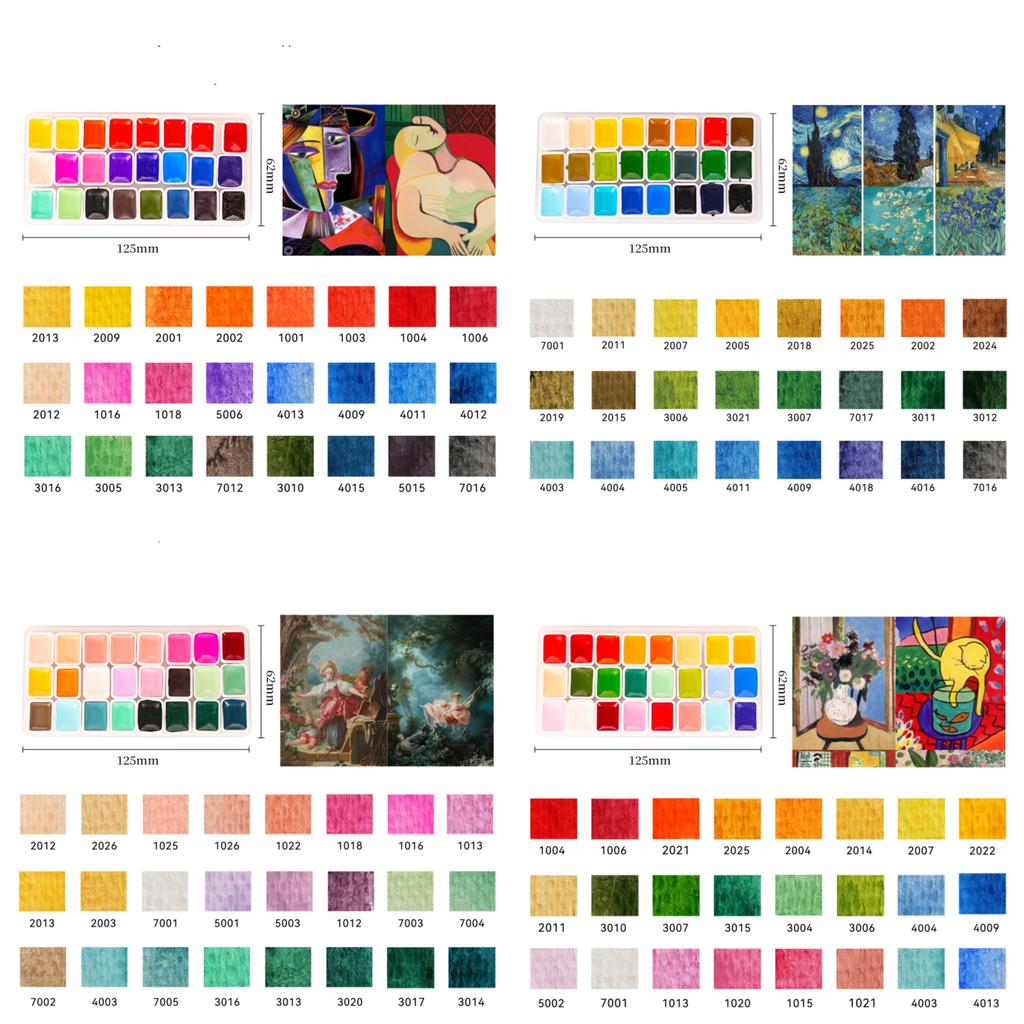 Artists Watercolors Paint Set 24/96/216 Colors 1ml Acuarela Professional Pigments Art Supplies, for Art Drawing Sketching