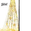 Warm White Hanging String Lights Solar Powered Christmas Garden Light Outdoor Metal Stake Holiday Landscape Path Decorations Star Snowflake Waterfall