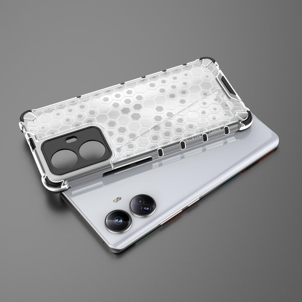 Für Realme 10 Pro+ 5G Wabenstruktur Schutzhülle TPU+PC Handyhülle