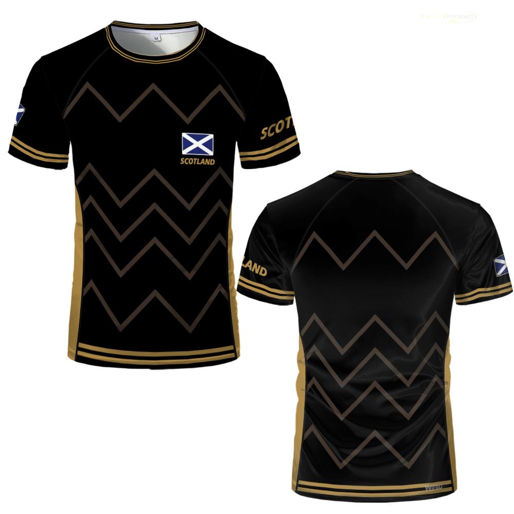 Scotland Flag Graphic Men's Jersey Fashion Gradient Print Sports Breathable Casual T-shirt Summer Unisex Running Badminton Tees