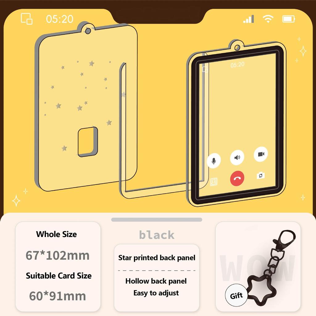 INS Style Video Call Background Po Card Sleeve K-Pop Idol Pocard Holder Protect Case Trendy Girl Card Case with Keychain