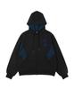 Gakkai Unions Four-Star Stripe Color Block Zip-Up Hoodie Black
