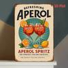 2D Flat, Vintage Aperol Spritz Logo Metal Wall Art Sign - 8x12 Inch Italian Branding Plaque with Iconic & Design for Home Decor