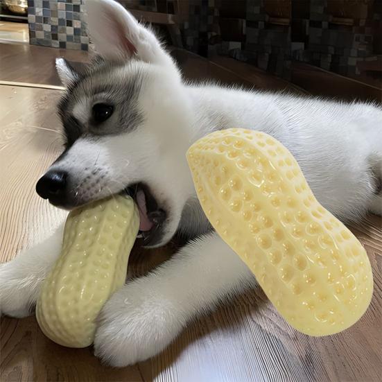 Juguete Chirriante de Cacahuete para Perro Juguete Seguro para la Dentición de Cachorros Juguete Masticable para Perros Juguete de Limpieza Dental para Perros Grandes Pequeños Medianos