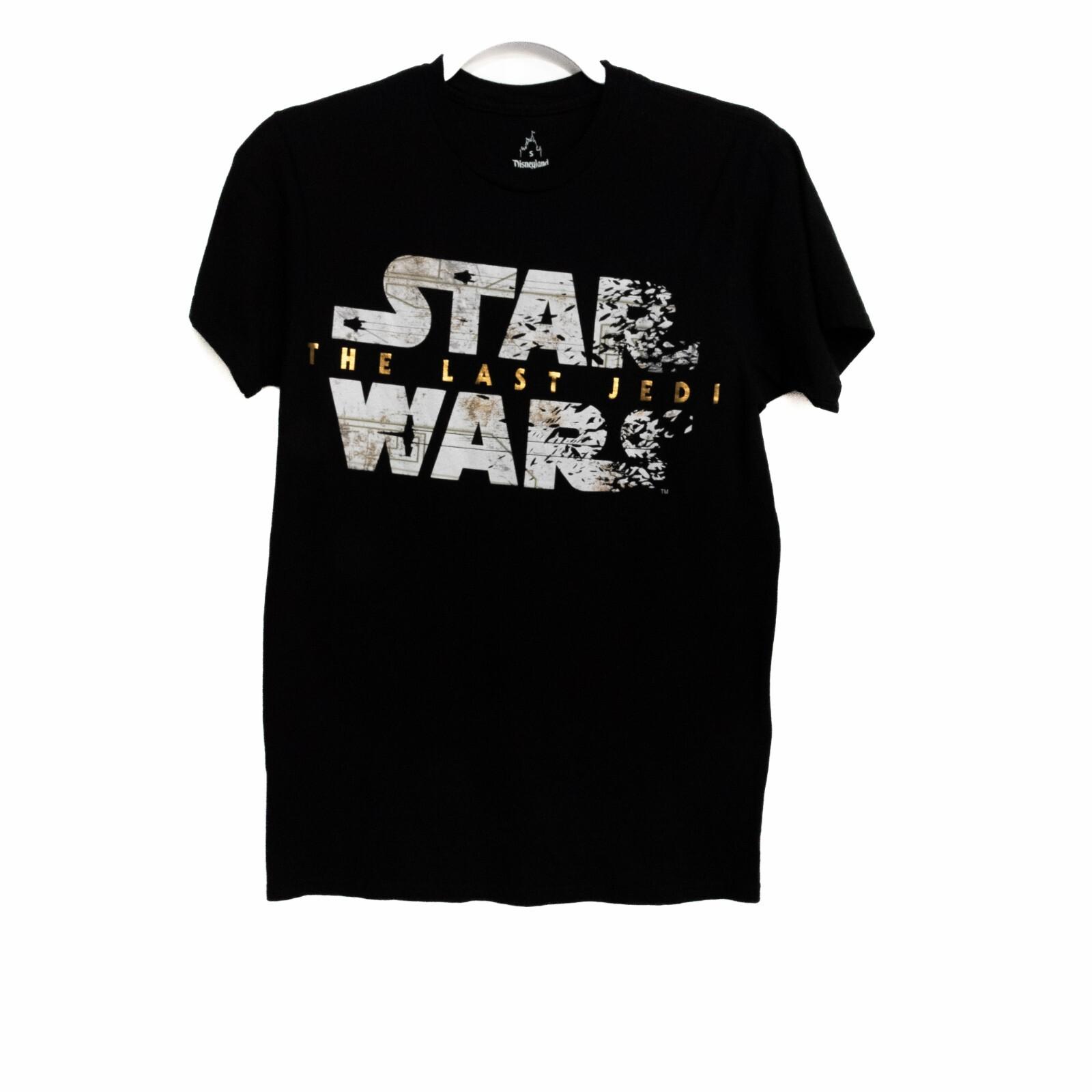 Disneyland Mens Black T-Shirt Star Wars The Last Jedi Cotton Short Sleeve Size S XL