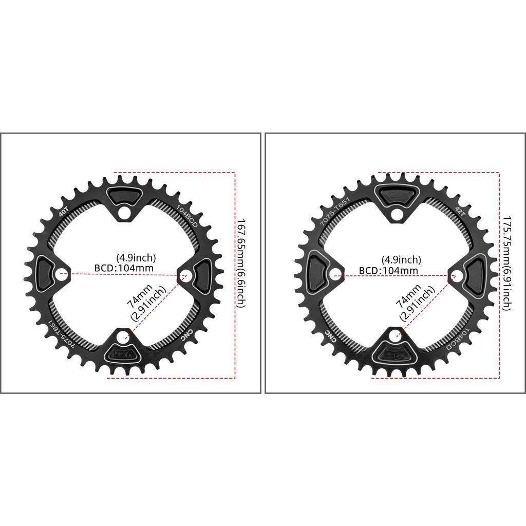 Bicycles 104BCD Crank Chainring Bicycles Crank Narrow and Wide Chainring Wheel Narrow Wide Bike Single Chainring