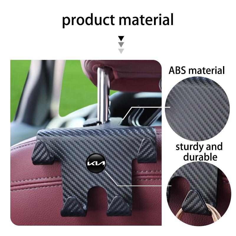 ABF3 Four Head Car Hook Seat Back Hanging Hook Headrest Hanger For KIA Cerato Soul Venga Forte Spectra Sedona Niro Cadenza