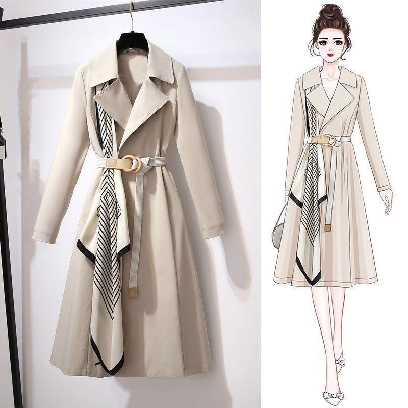 

Korean Style Mid-Length Women s Casual Trench Coat 2XL