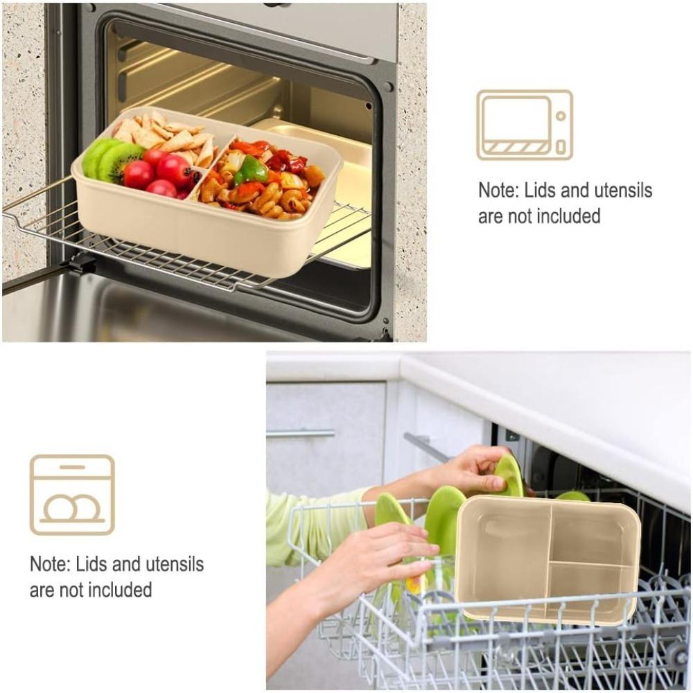 Leak Proof Divided Lunch Box Portable Bento Box with Utensils for Snack Fruit BPA Free Microwave Safe for Home Office Use