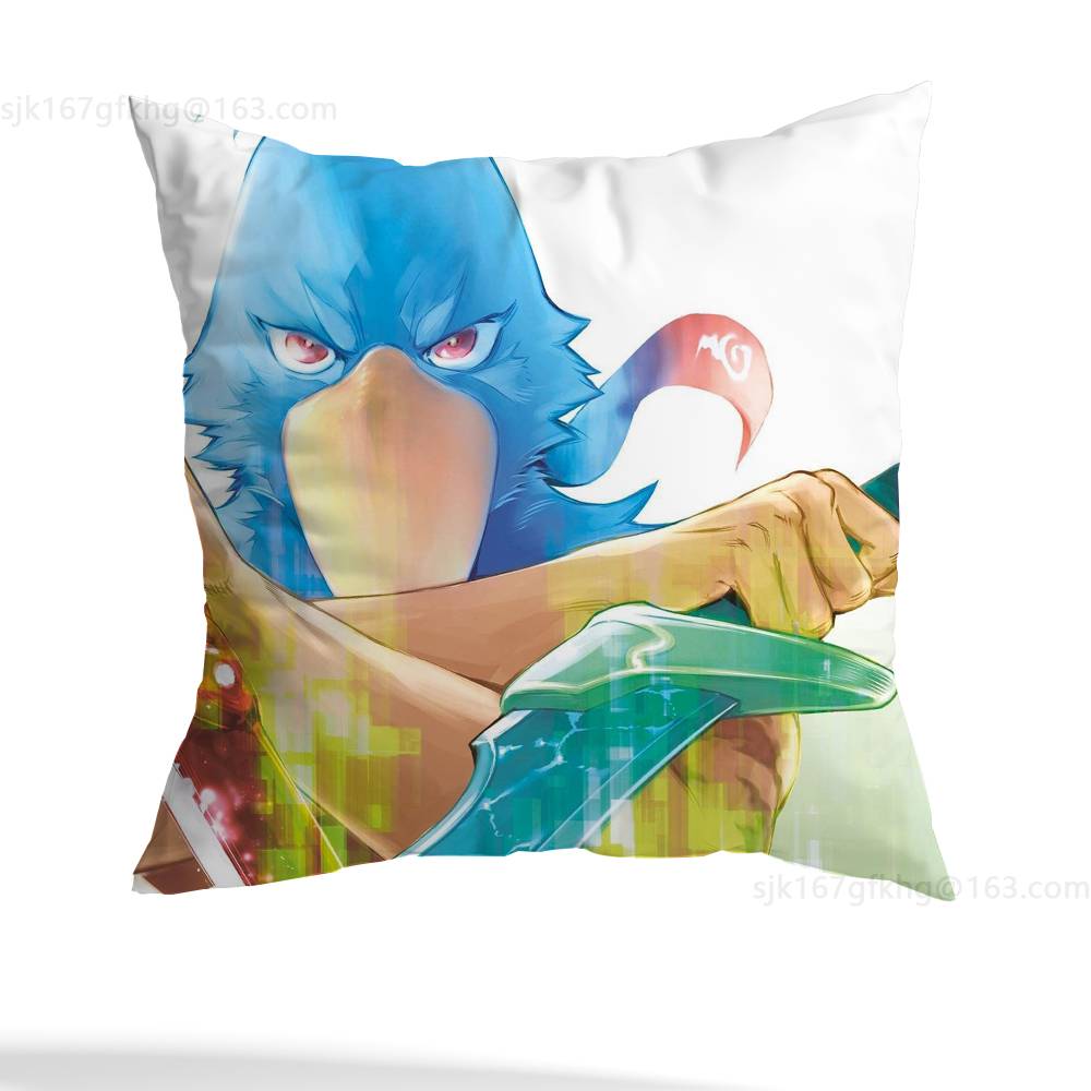Anime Shangri-La Frontier Pillow Case Anti-dustmite Pillowcase Invisible zipper silky short plush Sofa cushion cover