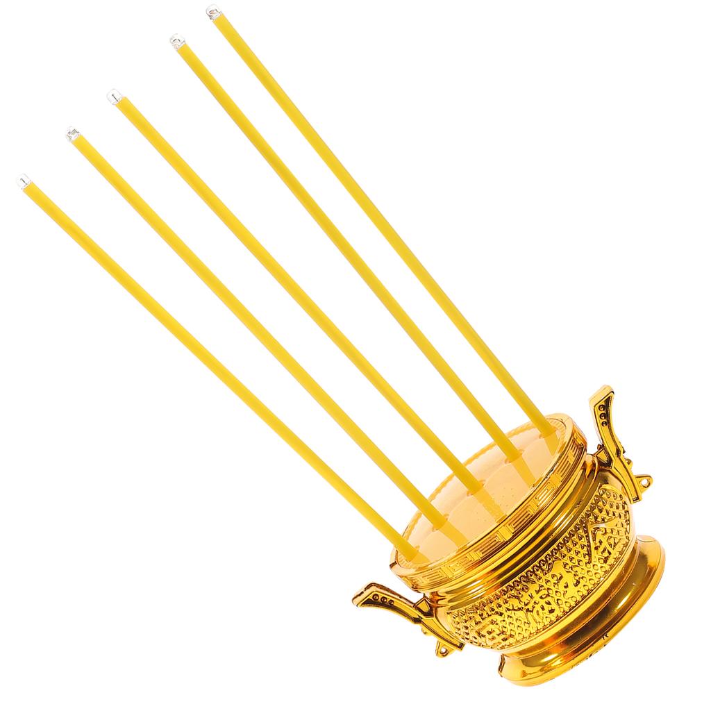 Portable Home Led Electronic Incense Burner Censer Decorative Plastic Votive Buddhism Aromatherapy Smokeless Fireplace Reusable