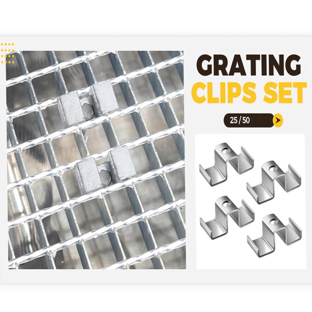 Galvanized Grating Saddle Clamps, Grating Clamp Fixing Sets, Fasteners For Industrial Floor Drainage Systems