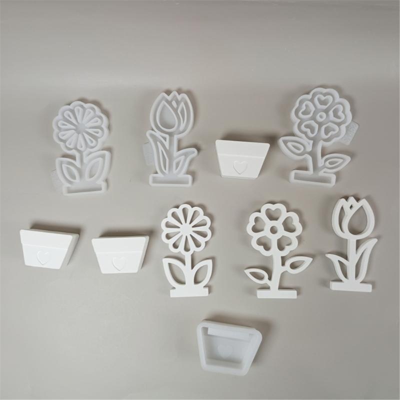 Silicone Flower or Base Casting Mold for Spring Crafting and Home Decoration Candle Making Resins Cement Gypsum Mould