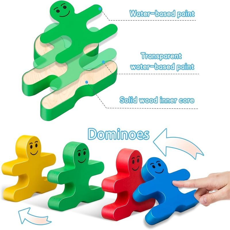 Colorful wooden balance stacking blocks, educational toy for math, color cognition & logic training