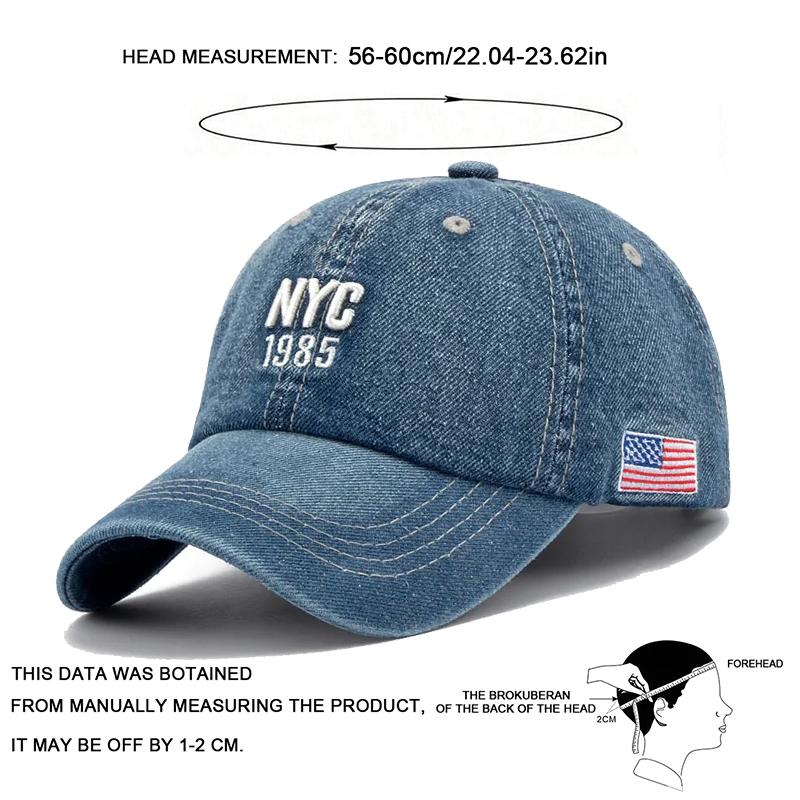 Unisex Light Board Denim Washed Baseball Caps Spring and Autumn Outdoor Adjustable Casual Hats Sunscreen Hat