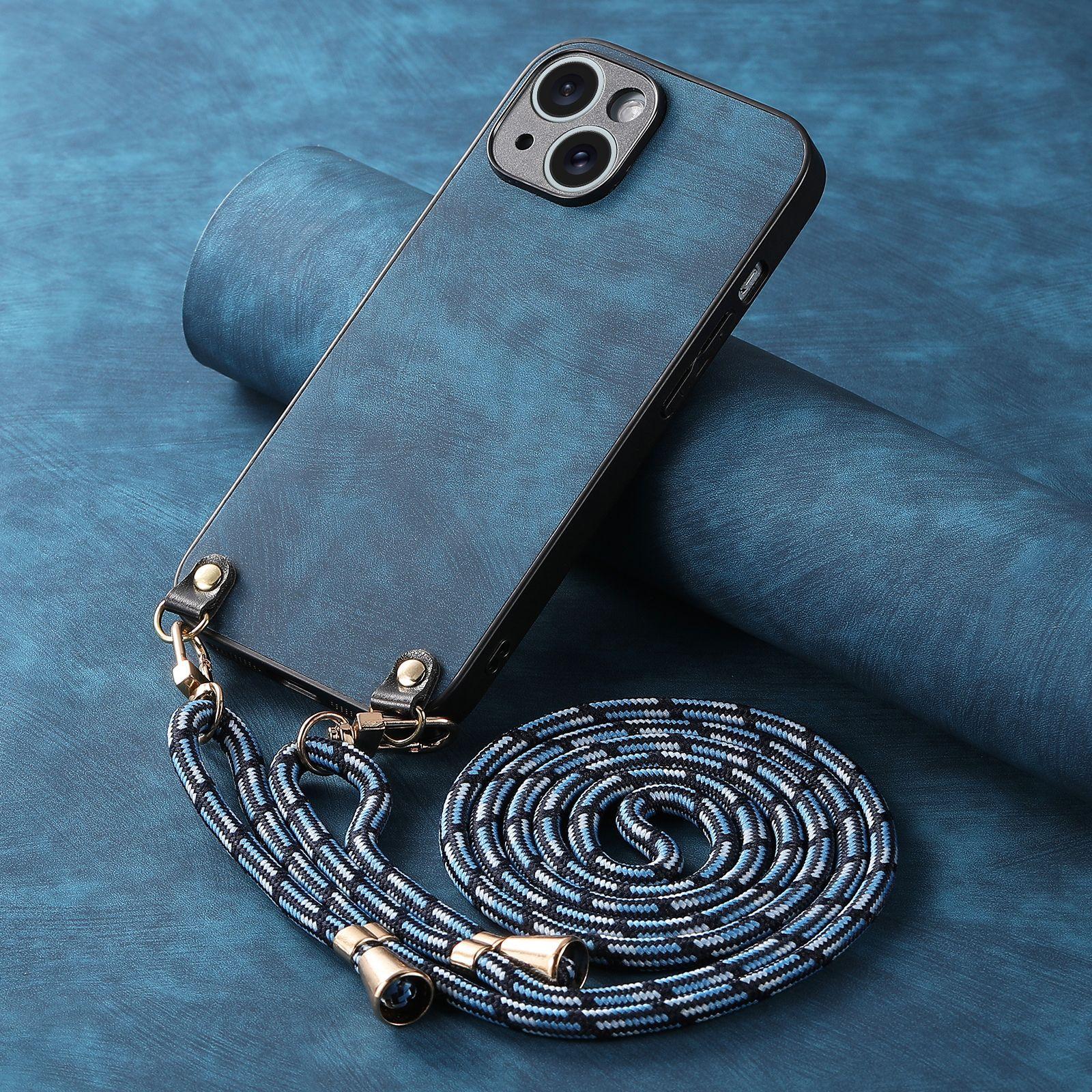 

Подходит для Apple 16 Pro Чехол для мобильного телефона Crossbody Long Hand Strap 14 Solid Color IPhone15 Pro Max Защитный чехол iPhone 6/6S