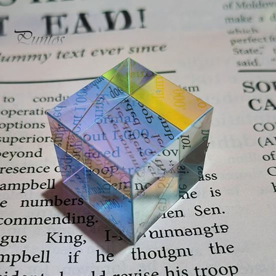 Dreamy Home Window Decoration Mini K9 Crystal Glass Prism Cube, Sun Catcher Optical for Photography Color Mixing Light Refraction, Desktop Decor, Prop