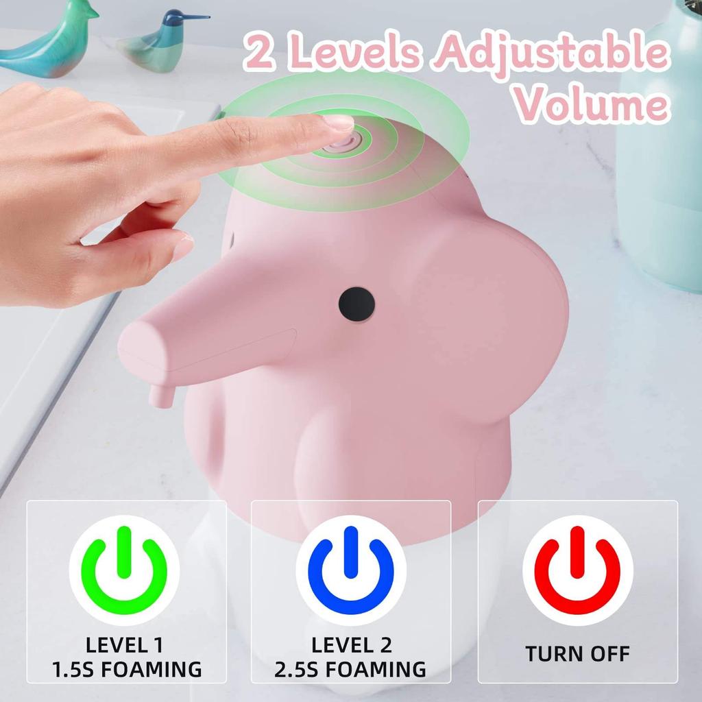 Dispenser di Sapone Elettrico da Parete a Forma di Elefante - Dispenser di Sapone Liquido Elettrico Resistente con Erogazione Automatica del Liquido