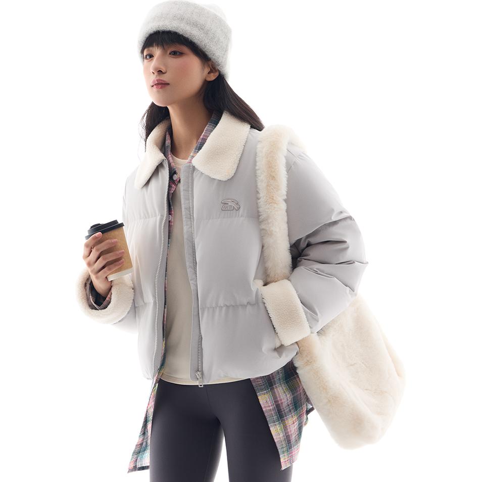 

Anta Gradient Zipper Collar Comfortable Breathable Versatile Casual Down Jacket Women Outerwear Cloud-Gray 962448904-1 S