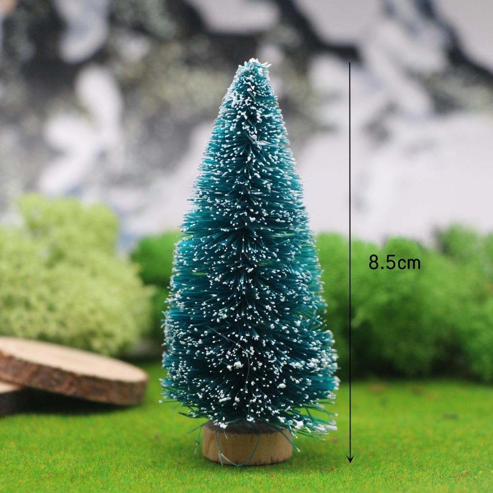 Miniature Sisal Silk Christmas Tree with Snow Tower Scene