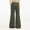 UNIFREE Women's Camouflage Low-Waist Flared Cargo Pants