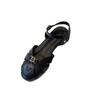 Soft Leather Version~ New French Hollow One-word Sandals Women's Round Head Versatile Retro Camellia Roman Shoes