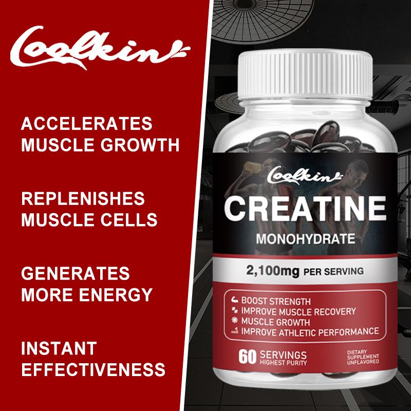 Coolkin - Creatine Monohydrate Capsules - 2,100 mg Creatine - Energy, Muscle, Exercise