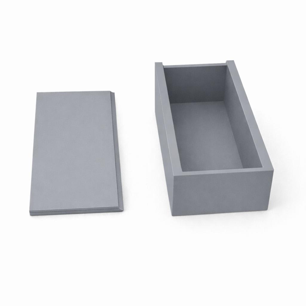 Gray Organizer Box with a Sliding Lid for Small Items