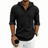 Men's Daily Loose Casual Retro Hooded Henley Long Sleeve T-shirt
