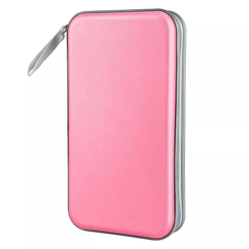 

80 листов чехол для CD DVD чехол для хранения дисков держатель для CD конверт бумажник альбом жесткая коробка пластиковая упаковка диск DVD диск упаковка розовый