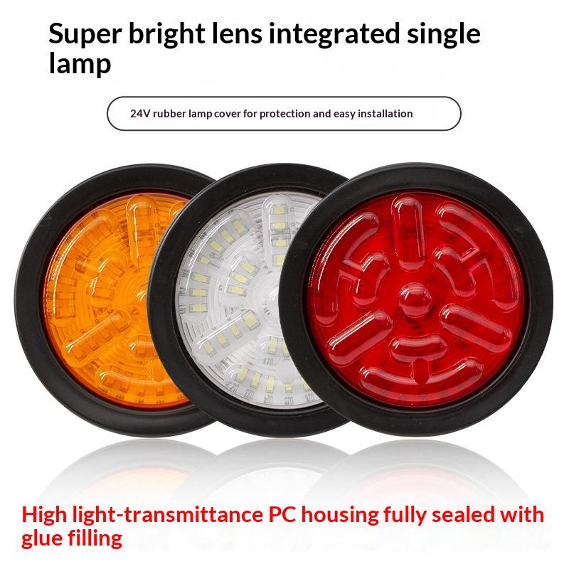 Universelles 3-farbiges rundes LED-Rücklicht, wasserdicht, hohe Helligkeit, Brems-, Blink-, Rückfahrlicht für LKW, Anhänger, Wohnmobil