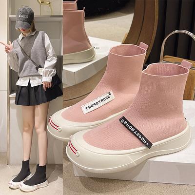 Fashion Women's Socks Shoes Spring Autumn New Fashion Breathable Casual Sports Shoes Breathable Mesh Platform Ankle Boots Zapatos Mujer