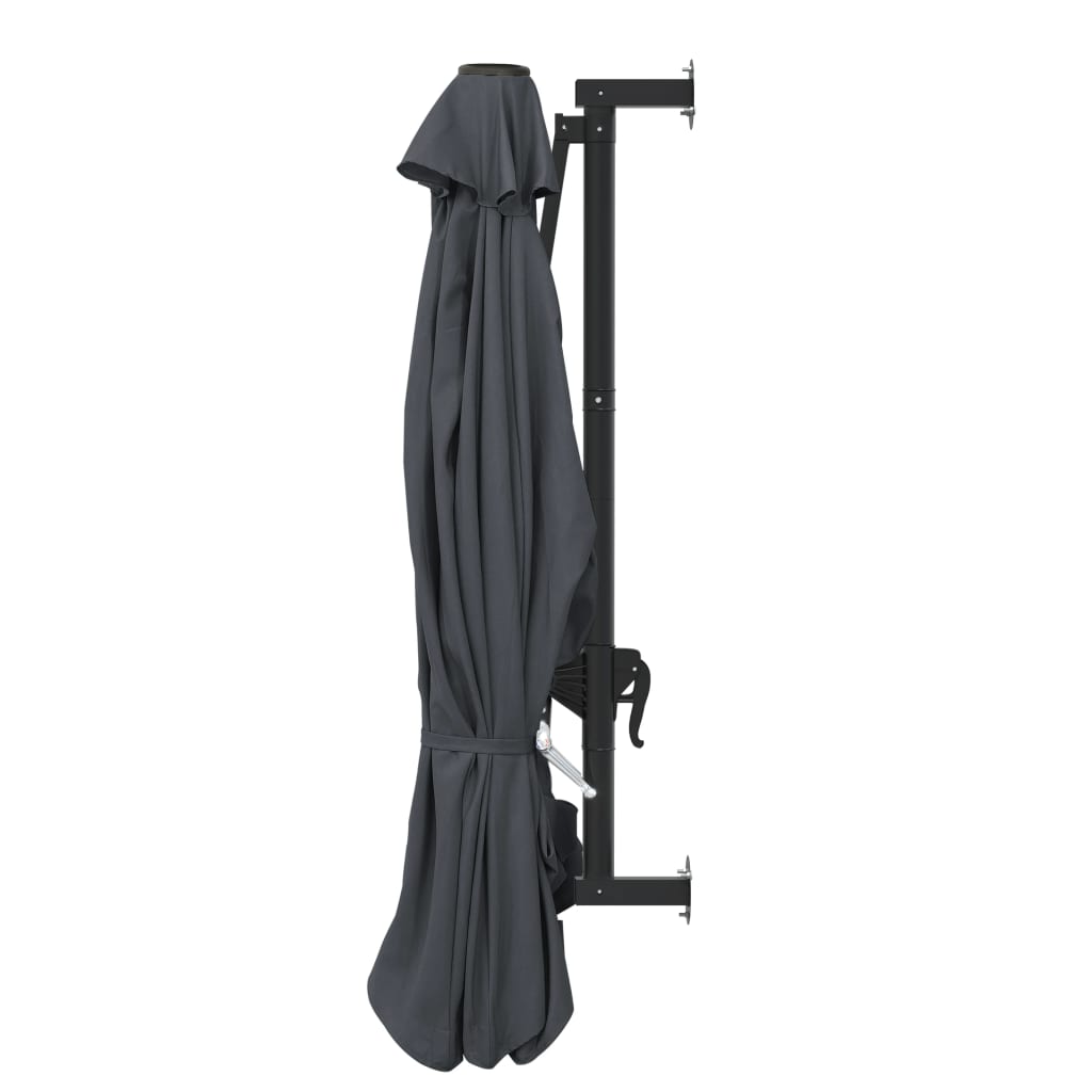 Wall Mounted Sun Umbrella with Metal Pole 300 Cm Anthracite