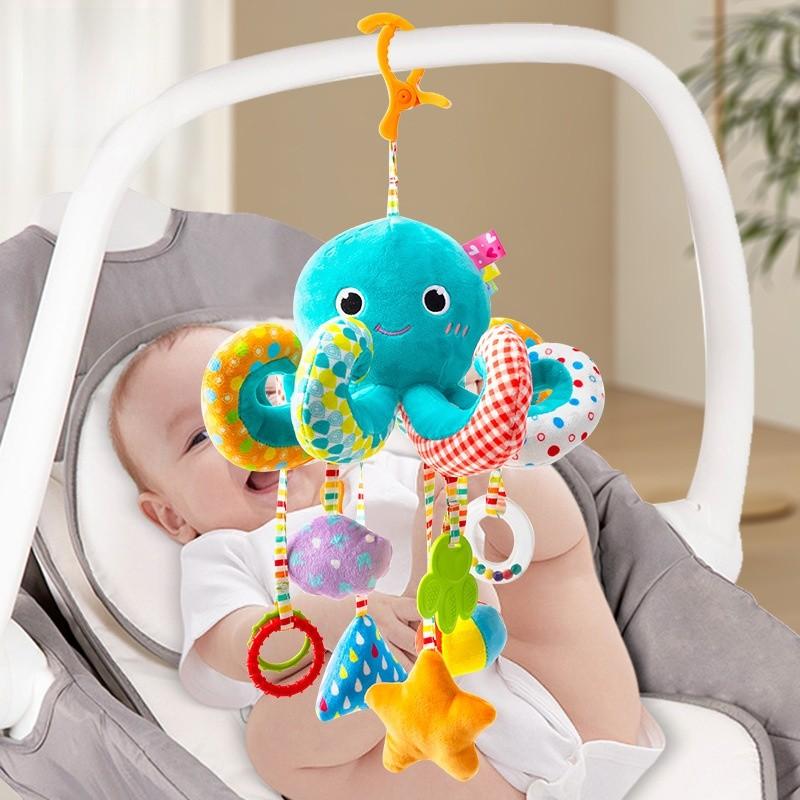 Baby Toy Car Mirror With Soft Plush Characters For Newborns And Infants