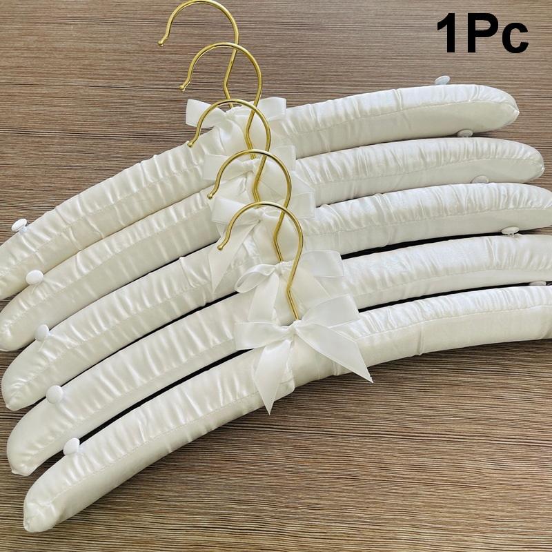 5 stk 38 cm Hvide Satin Polstrede Topbøjler Tøj Frakke Brude