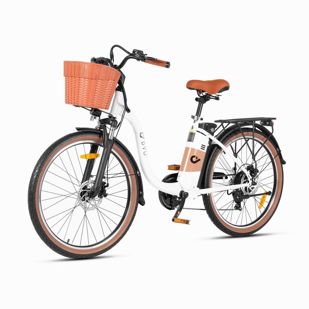 DYU C6 Pro 26" Urban Electric Bike, 36V 15.6Ah, 250W, 25KM/H, 60-80KM Range, Pedal Assist, Adjustable Seat, City E-Bike for Adults