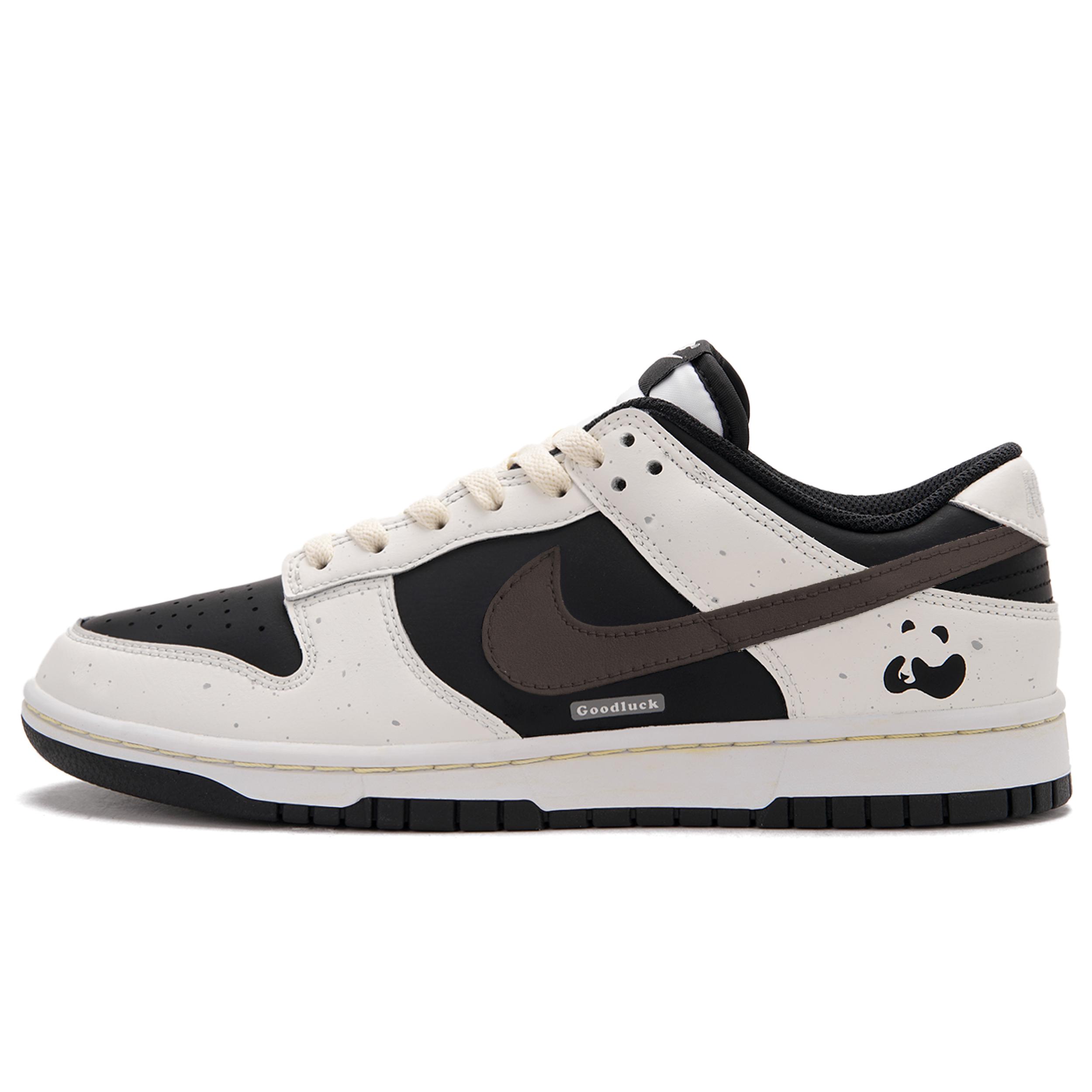 

Nike Dunk Panda Cat D Low top Skateboard Shoes Unisex Black White Brown HF5441-100(Team62-D) 44
