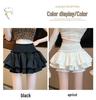 Women's Ballet-Style Puff Skort: Spring/Summer White Short Umbrella Skirt, Faux Two-Piece Design